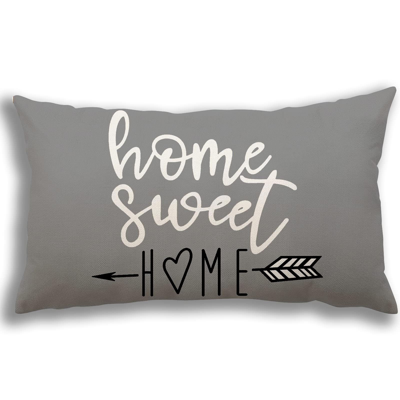YCOLL Lumbar Pillow Covers 12x20 Set of 4, Modern Sofa Throw Pillow Cover, Decorative Outdoor Linen Fabric Pillow Case for Couch Bed Car，Gray
