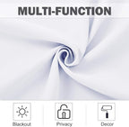 NICETOWN Small Window Curtain Panels - Pure White Elegant Home Decor Grommet Design Short Solid Curtain Kitchen Panels for Home Decor (White, 42W by 36L 1.2 Inches Header, 2 Pieces)