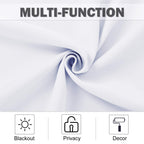NICETOWN Small Window Curtain Panels Pure White for Home Decor, 42 W x 36 L