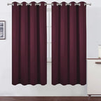LEMOMO Burgundy Red Thermal Blackout Curtains/52 x 72 Inch/Set of 2 Panels Room Darkening Curtains for Bedroom