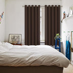 BGment Blackout Curtains for Bedroom - Grommet Thermal Insulated Room Darkening Curtains for Living Room, Set of 2 Panels (70 x 63 Inch, Brown)