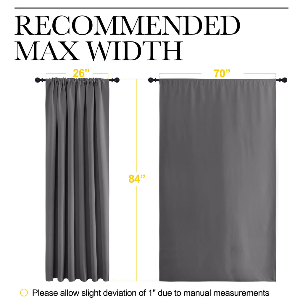NICETOWN Blackout Curtain Panels for Window - Thermal Insulated Rod Pocket Blackout Drapes/Draperies for Dining Room (2 Panels, W70 x L84 inches, Grey)