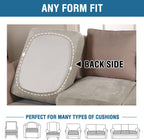 H.VERSAILTEX Velvet Stretch Couch Cushion Cover Plush Cushion Slipcover for Loveseat Cushion Furniture Protector Seat Cushion Sofa Cover (2 Piece Medium Sofa Cushion Covers, Oatmeal)