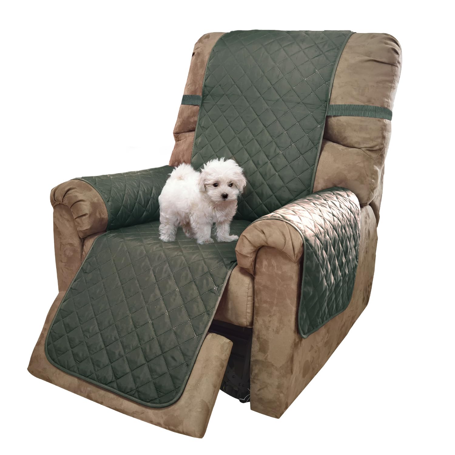 U-NICE HOME Reversible 23''Recliner Small Chair Cover, Grey/Beige