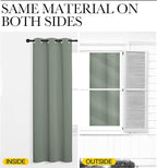 NICETOWN Bedroom Curtain Panels Blackout Draperies, Thermal Insulated Solid Grommet Blackout Curtains/Drapes (1 Pair, 34 by 63 inches, Greyish Green)