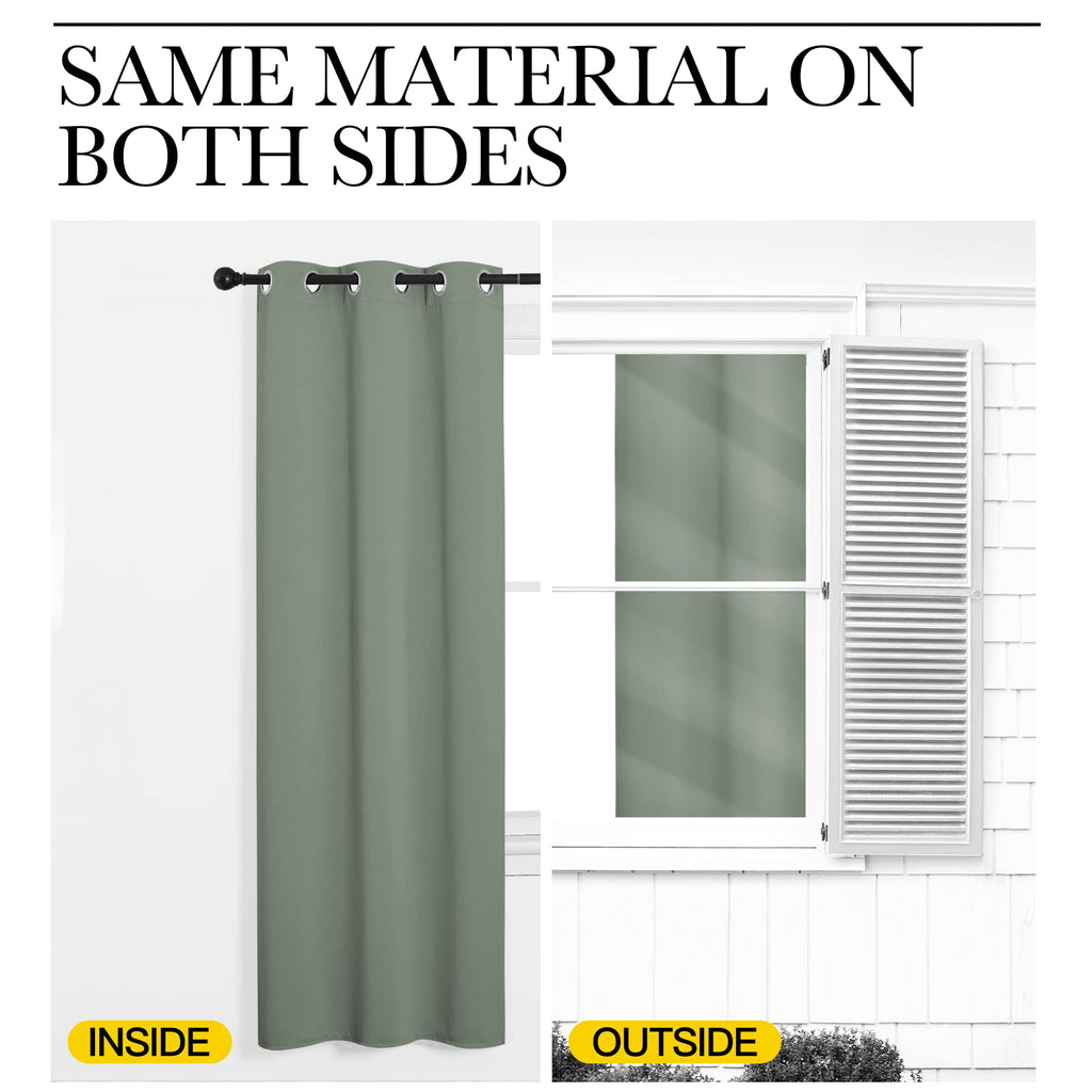 NICETOWN Sage Green Blackout Curtains 86" Long for Office, Dining Room, Guest Room, Sound Reducing Heat and Cold Block Curtain Panels for Modern Room Decorative (55" Wide, 2 Pieces)