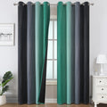 Estelar Textiler Black and Green Ombre Blackout Curtains 108 Inches Long