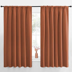 NICETOWN Blackout Curtains for Bedroom, Blackout Curtain Panels, Burnt Orange, 1 Pair, 70 by 63-inch, Window Treatment Energy Saving Thermal Insulated Solid Rod Pocket Blackout Drapes/Draperies