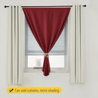 Self Adhesive Curtains, Stick Curtain Blackout Shades Window Cover Curtains for Living Room No Drilling, 59" W X 59" L, Burgundy, 1 Panel