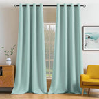 MIULEE Blackout Curtains 96 Inches Long for Bedroom Living Room Thermal Insulated Room Darkening Grommet Top Solid Light Blocking Drapery Set of 2 Window Panels Aqua