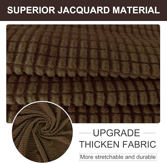 U-NICE HOME Oversized Stretch Loveseat Couch Cover Sofa Covers Washable Sofa Slipcover Furniture Protector for 2 Cushion Couch Sofa Pet Friendly, Brown