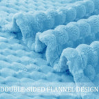 Exclusivo Mezcla Fleece Throw Blanket for Couch, Extra Large Fuzzy Blue Bed Blankets, Soft Cozy Plush Sofa Throws for All Seasons, 50x70 Inches