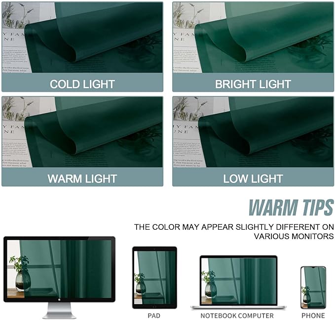 Ebesto Green Sheer Curtains 84 Inches Long 2 Panels, Elegant Airy Transparent Light Filtering Window Curtains, Window Drapes for Christmas, Top Dual Rod Pocket Design, Hunter Green, 2x42Wx84L Inches