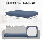 8Pcs Outdoor Cushion Covers, Patio Cushion Covers,Stretch Elastic Slipcovers, Replacement Washable & Reusable Furniture Protector for Patio Couch (Grey Blue,Cover Only)
