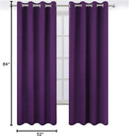 LEMOMO Purple Blackout Curtains 52 x 84 Inch Length/Set of 2 Curtain Panels/Thermal Insulated Room Darkening Curtains for Bedroom