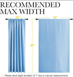NICETOWN 2 Panels Blackout Curtains, Rod Pocket Thermal Insulated Drapess for Bedroom, Privacy Protection Easy-Care Heavy Duty Curtains for Living Room/Dining Room, W70 x L95 inches, Blue