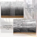 ORINOVA Silver Grey Furry Washable Faux Shaggy Fur Rugs for Living Room Small Circle Fluffy Sheepskin Fur Rug for Nursery Round Rug 5ft