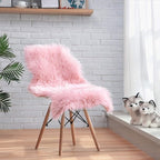 Ciicool Faux Sheepskin Rug Soft Faux Fur Rugs Pink Fluffy Rugs Chair Couch Cover Cute Fuzzy Rug for Girls Bedroom Floor Sofa Living Rroom 2x3 Feet