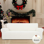 Easy-Going Stretch Sofa Slipcover 1-Piece Sofa Cover Furniture Protector Couch Soft with Elastic Bottom for Kids, Polyester Spandex Jacquard Fabric Small Checks (Sofa, Cream)