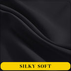 NICETOWN Black Blackout Curtains with Attached Valance, Solid Room Darkening Window Treatment Drapes/Draperies for Bedroom (2 PCs, 52 inches Wide by 45 inches Long)