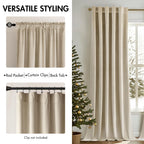MIULEE Velvet Curtains 52x108 inches 2 Panels Beige Blackout Curtains