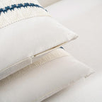 Fancy Homi Set of 1 Boho Teal Decorative Throw Pillow Cover 18x18 Inch for Couch Bed Sofa, Aesthetic Modern Organic Farmhouse Home Decor, Soft Cotton Cute Accent Macrame Woven Cushion Case