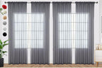 SpaceDresser Grey Sheer Curtains 4 Panels Rod Pocket Semi-Sheer Curtain 84 Inches Long Light Filtering Voile Window Drapes for Bedroom Living Room Kitchen, Each 52W x 84L