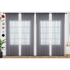 SpaceDresser Grey Sheer Curtains 4 Panels Rod Pocket Semi-Sheer Curtain 72 Inches Long Light Filtering Voile Window Drapes for Bedroom Living Room Kitchen, Each 52W x 72L