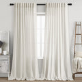 Extra Long Cream Linen Curtains 102 Inches Long 2 Panels Set for Living Room Back Tab Modern Farmhouse Decor Cotton Textured Cream Sheer Linen Curtains 102 Inch Length for Large Window 70x102