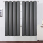 LEMOMO Grey Blackout Curtains/52 x 72 Inch/Set of 2 Panels Thermal Insulated Room Darkening Curtains for Bedroom