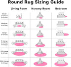 OLANLY Hot Pink Round Rugs for Bedroom - Machine Washable, 5 ft Circle Area Rugs for Living Room, Soft and Fluffy Shaggy Carpet for Teen Girls and Boys, Nursery Rooms, Dorms, Home Decor Aesthetic