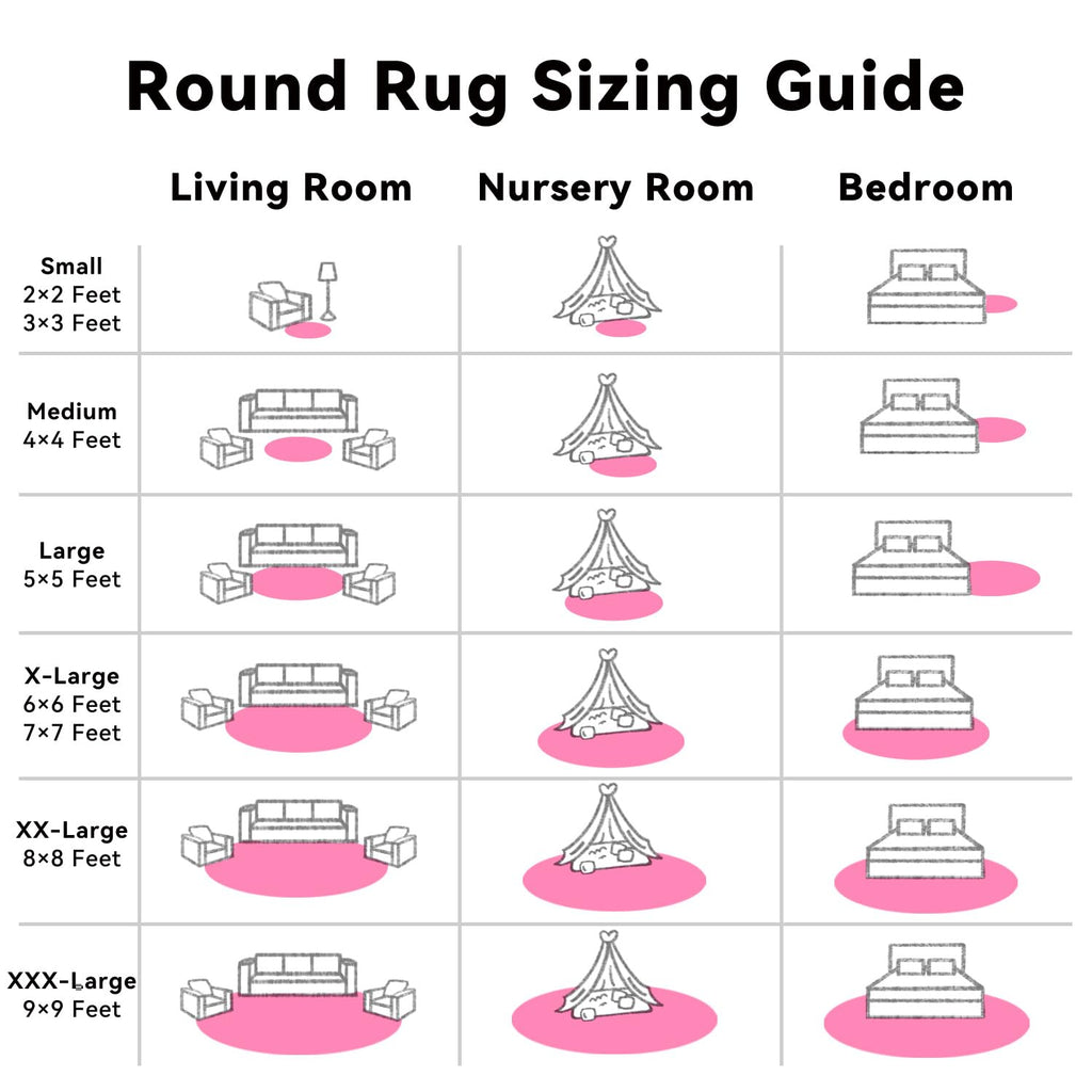 OLANLY Hot Pink Round Rugs for Bedroom - Machine Washable, 9 ft Circle Area Rugs for Living Room, Soft and Fluffy Shaggy Carpet for Teen Girls and Boys, Nursery Rooms, Dorms, Home Decor Aesthetic