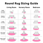 OLANLY Hot Pink Round Rugs for Bedroom - Machine Washable, 4 ft Circle Area Rugs for Living Room, Soft and Fluffy Shaggy Carpet for Teen Girls and Boys, Nursery Rooms, Dorms, Home Decor Aesthetic