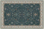 Dark Green 2x3 Door Mat Indoor Entrance Rug - Small Throw Area Rugs for Entryway, Kitchen, Bathroom, Bedroom, Laundry Room - Vintage Boho Eclectic Floral, Washable Low Pile Non-Slip