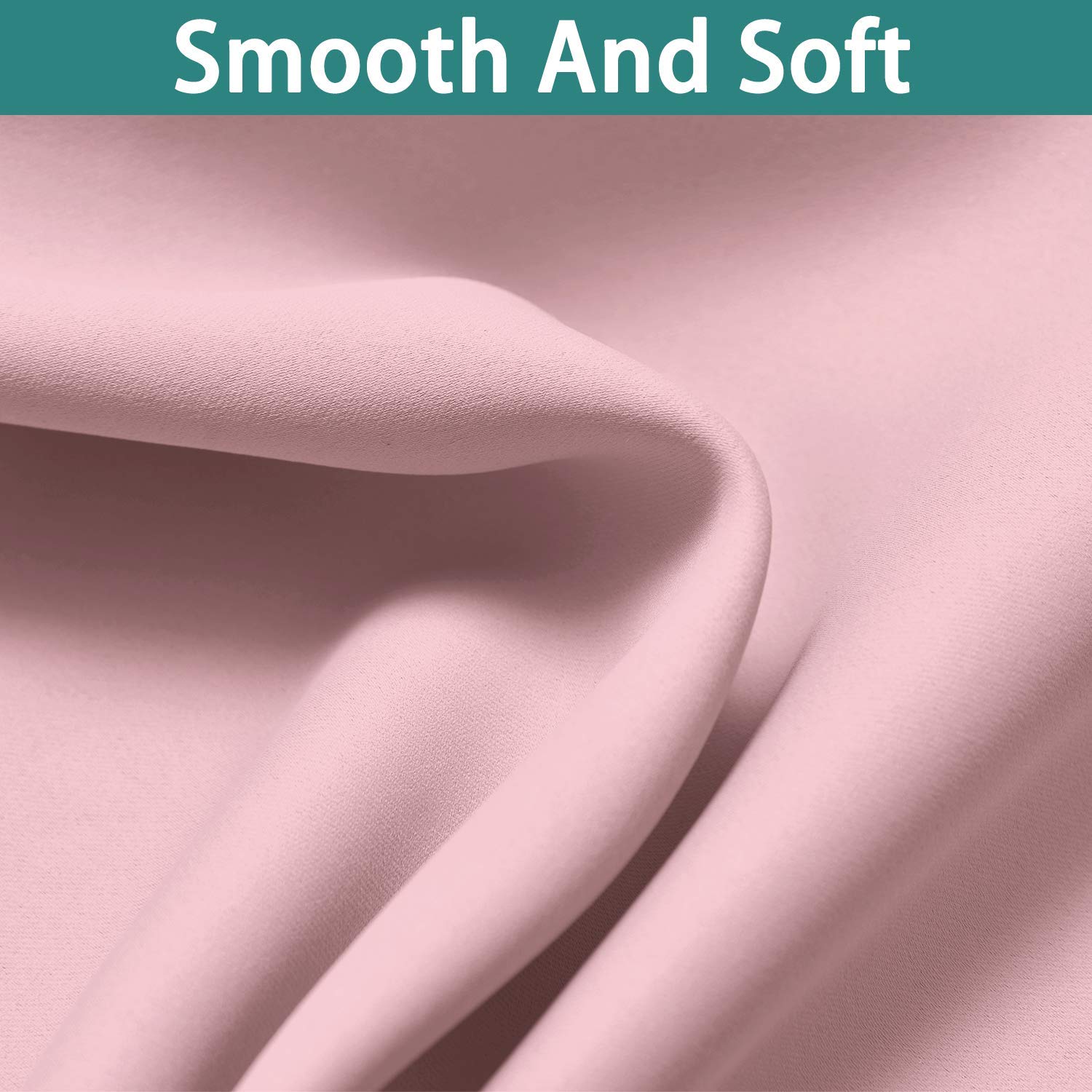 Yakamok Pink 100% Blackout Curtains 84 Inches Long for Bedroom 42" Wide