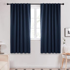 Deconovo Blackout Curtains, Thermal Insulated, W52 x L72 2 Panels, Back Tab, Machine Washable, Room-Darkening Drapes for Bedroom/Living Room Navy Blue