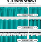 Deconovo Blackout Curtains, Thermal Insulated, W52 x L45 2 Panels, Back Tab, Machine Washable, Room-Darkening Drapes for Bedroom/Living Room Turquoise