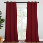 NICETOWN Christmas Burgundy Red Blackout Drapes - Window Treatment Light Blocking Privacy Curtain Panels for Window Decoration (Set of 2, 42 inches by 90-inch)