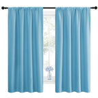 NICETOWN Kitchen Blackout Curtains Panels - Window Treatment Thermal Insulated Room Darkening Rod Pocket Drapes for Bedroom (Teal Blue, Set of 2, 42 by 63 inches Long)