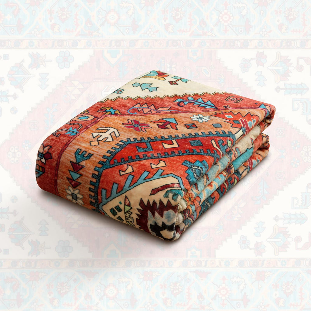 SERISSA 6ft Washable Non Slip Round Boho Area Rug for Bedroom，Orange