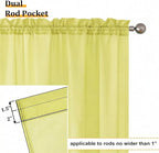 Aiyufeng Lemon Sheer Curtains 63 Inch Length 2 Panels Set for Living Room, Light Filtering Lemon Window Sheers Drapes for Bedroom, Each 42" W x 63" L