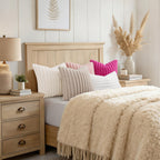 decorUhome Fall Faux Fur Throw Pillow Covers 22x22 Set of 2 Cream White