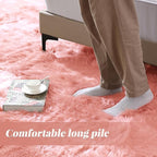 ORINOVA Shag Area Rugs 9x12 Rugs for Living Room Pink Washable Fluffy Sheepskin Fur Rugs for Bedroom Nursery Fuzzy Rug