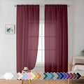 Simplebrand Red Sheer Panles 72 Inches Long 2 Panels for Living Room, Rod Pockets Airy Window Treatments Voile Sheer White Curtains Panels Lightweight for Front Back Patio Glass Door, 42" Width
