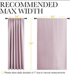 NICETOWN 2 Panels Blackout Curtains, Rod Pocket Window Curtains Room Darkning Drapes for Bedroom/Living Room, Thermal Insulated Solid Draperies for Home Office/Study, 62 by 72-Inch, Baby Pink