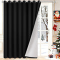 Yakamok Grey 100% Blackout Curtains W100xL84 inch Gray Sliding Door Drapes
