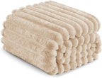 Exclusivo Mezcla Striped Fleece Throw Blanket for Couch, Sofa, Bed, 50"x60"