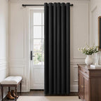 MIULEE Blackout Door Curtain Set of 2, 34 x 80 Inch Black Thermal Insulated Room Divider Drapes with Grommet Top for Privacy Cover, Living Room, Bedroom, Closet & Temporary Doorway