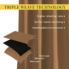 NICETOWN Half Window Curtains for Bedroom - Grommet Modern Thermal Insulated Blackout Window Drapes Sound Reducing for Nursery/Kitchen, Gold Brown, W52 x L54, Set of 2