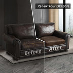 Leather Look Couch Cushion Covers Sofa Seat Slipcovers Sets Couches Furniture Protector for Sectional Armchair Loveseat Pets Kids Stretch Spandex Fabric (2 Cushion Loveseat, Brown)